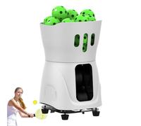 Máquina Profesional de Pelotas de Tenis, Lanzador de Pickleball Portátil, Control por Mando y Aplicación Inteligente, Capacidad 45+ Pelotas, Ángulo Aju White Built-in Battery Version + Remote Control
