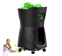 Máquina Profesional de Pelotas de Tenis, Lanzador de Pickleball Portátil, Control por Mando y Aplicación Inteligente, Capacidad 45+ Pelotas, Ángulo Aju Black Built-in Battery Version + Remote Control