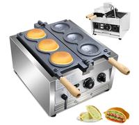 Máquina Profesional para Hacer Hamburguesas, Prensa Eléctrica para Hamburguesas Selladas y Ice Cream Sandwich, Control de Temperatura 50-300°C, Moldes Antiadherentes de Aluminio, Acero Inoxidable
