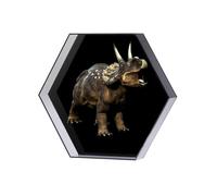 Máquina Publicitaria con Proyección Holográfica 3D, con Forma De Hexágono Y Ventilador, Imagen LED Flotante A Simple Vista, Pantalla Holográfica con Logotipo, Control por Aplicación(Black)