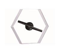Máquina Publicitaria Con Proyección Holográfica 3D, Con Forma De Hexágono Y Ventilador, Imagen LED Flotante A Simple Vista, Pantalla Holográfica Con Logotipo, Control Por Aplicación(Transparent)