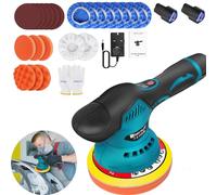 Máquina pulidora de batería, juego de 22 unidades, pulidora excéntrica de 12 mm para coche, 8 velocidades variables, pulidora excéntrica para pulir y encerar muebles de suelo de coche