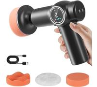 Máquina pulidora de coche con 2 velocidades variables, batería de 4000 mAh, botón de bloqueo de velocidad, 3 almohadillas de pulido, mini pulidora para eliminar arañazos, pulir y encerar