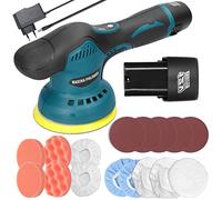 Máquina pulidora de coche con batería, pulidora excéntrica con 2 baterías, 8 velocidades variables, juego de 18 máquinas de pulido de coche, máquina de cera con batería para el cuidado del coche