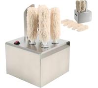 Máquina pulidora de copas de vino comercial, secadora automática eléctrica 330/660 tazas/H, incluye cepillos de 3/5/8, limpieza de 360° sin ángulos muertos para hoteles, 5 cabezales y 5 cabezales
