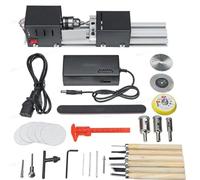 Máquina Pulidora De Cuentas Mini Torno 6 En 1, Mini Sierra De Mesa Diy Conjunto De Herramientas De Carpintería Cnc Para Torneado De Madera, Pulido Y Corte, Ideal Para Taller En Casa Y Aficionad Black