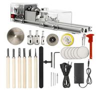 Máquina Pulidora De Cuentas Mini Torno 6 En 1, Mini Sierra De Mesa Diy Conjunto De Herramientas De Carpintería Cnc Para Torneado De Madera, Pulido Y Corte, Ideal Para Taller En Casa Y Afi Transparent