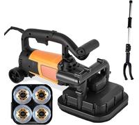 Máquina pulidora de diamante de 3800 W, amoladora de hormigón de 4 cabezales, herramienta de molienda manual de 6 velocidades para pulir y moler superficies de hormigón