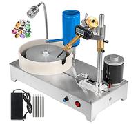 Máquina pulidora de jade, máquina de facetado de gemas de 120 W, pulidora de ángulo de joya de roca de 6 pulgadas con manipulador mecánico de pantalla digital para procesamiento de joyas de piedr