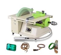 Máquina pulidora de joyas con bolsa colectora de polvo, sierra lapidaria de mesa de 1380 W, mini sierra de roca de escritorio para cortar, moler, tallar, 500-7000 R/min