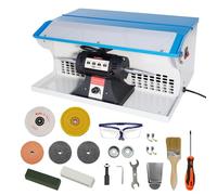 Máquina pulidora de joyas lapidaria de 1200 W, máquina pulidora de banco de roca con colector de polvo, luz de trabajo, pulido de piedra para joyas, metal, madera