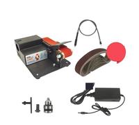 Máquina pulidora de joyas Mini lijadora de banda eléctrica, máquina pulidora DIY, afilador de cuchillos, amoladora multifuncional, cortador, afilador de bordes Compacto, portátil, potente(Set 5)