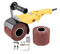 Máquina pulidora de Mano, pulidora de Ruedas eléctrica de 2200 W, lijadora de 6 velocidades Ajustable con 2 Ruedas de Pulido, para Pulido de Madera de Acero Inoxidable de Metal 3200 W Amarillo (Amari