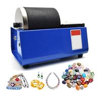 Máquina Pulidora de Piedras Eléctrica para Gemas, Pulido de Piedras DIY con Barril de Goma a Prueba de Fugas, Tracción de Doble Rueda para Reducción de Ruido, Motor Duradero para Cristales