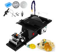 Máquina pulidora de piedras preciosas, 1850 W de alta potencia 15000 RPM para cortar facetas, pulir, perforar, torno de banco para joyería de roca