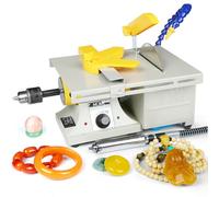 Máquina pulidora de roca, torno de banco de velocidad ajustable de 850 W para alisar piedras y metales