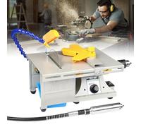 Máquina pulidora de rocas de 850 W, equipo lapidario de mesa, velocidad ajustable, con eje flexible/mango/tubo de agua universal, para esmerilado, corte y perforación