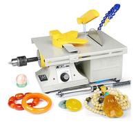 Máquina pulidora de rocas de 850W,pulidora de joyas y cortadora de sierra de mesa,pulidora de piedras preciosas,máquina perforadora y pulidora de torno de banco de 27 * 22 cm, madera de piedra de jade