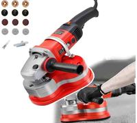 Máquina pulidora eléctrica, amoladora de piso de hormigón de 4 pulgadas, motor sin escobillas de 2800 W, 2800 r/min, lijado sin costuras de 90°, ajuste de 6 velocidades para suelos de granito y