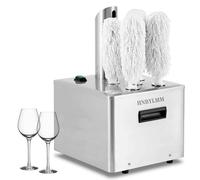 Máquina pulidora eléctrica de copas de vino, pulidora de acero inoxidable de 1350 W con función de secado y 5 cepillos para bares y restaurantes, solución eficiente de pulido de vidrio