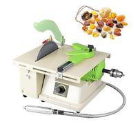 Máquina pulidora pulidora de roca, pulidora lapidaria de velocidad y ángulo ajustable de 1380 W, capacidad de corte de 50 mm para molienda de jade y piedras preciosas