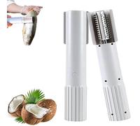 Máquina ralladora de coco eléctrica portátil, trituradora inalámbrica de mano con Rodillo de acero inoxidable antisalpicaduras para coco, pescado y verduras (Blanco)