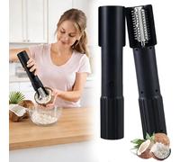Máquina Ralladora De Coco Eléctrica, Rallador Portátil Mano, Trituradora Peladora, Cocina Giratorio Antisalpicaduras Automático Inalámbrico, Rodillo Eléctrico Acero Inoxidable(Black)