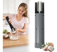 Máquina Ralladora De Coco Eléctrica, Rallador Portátil Mano, Trituradora Peladora, Cocina Giratorio Antisalpicaduras Automático Inalámbrico, Rodillo Eléctrico Acero Inoxidable(Gray)