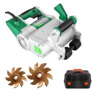 Máquina ranuradora de pared, ranuradora eléctrica para paredes, máquina ranuradora de hormigón con 1600 RPM, cortadora de hormigón manual para canales, profundidad ajustable de 20-30 mm, para(Green)