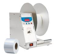 Máquina rebobinadora automática de etiquetas, velocidad ajustable y rebobinado bidireccional, se sincroniza con impresoras para una gestión eficiente de etiquetas