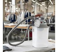 Máquina recortadora de tela industrial con cubo de almacenamiento de 30 L, motor sin escobillas de 450 W, protección contra sobrecalentamiento para producción continua en fábricas de ropa y sastrerías