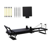 Máquina reformadora de pilates - Equipo de ejercicio plegable con 4 resortes y 5 cuerdas para estirar y equilibrar
