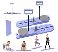 Máquina reformadora de pilates, tabla abdominal multifuncional 6 en 1, tabla de pilates plegable, reformador de pilates portátil con máquina de esquí, cuerda de tensión, barras de flexión