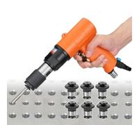Máquina Roscadora (2 En 1), Herramienta Roscadora Manual (M3-M12), Velocidad Ajustable: 400-500 Rpm + Diámetro Máximo Del Orificio: 12 Mm, Perforación/roscado, Avance Y Retroceso,Orange