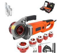 Máquina roscadora eléctrica de alta resistencia para tuberías de 2300 W, accionamiento manual portátil con 6 matrices (12"-2") y estuche.