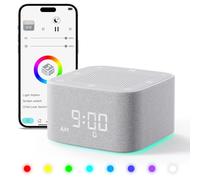 Maquina Ruido Blanco Bebe, Máquina de Ruido Blanco Portátil con 32 Tipos de Sonidos Relajantes, 8 Coloridos Luz Nocturna Ajustable y Temporizador, Regalo Bebé Niño o Adulto