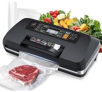 Máquina selladora al vacío de 95 kpa, sellador de alimentos totalmente automático comercial actualizado 2025, funciones 10 en 1 y potente sistema de sellado con doble sellado térmico, mango de fácil