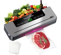 Máquina selladora al vacío de alimentos de 220V, sellador al vacío automático seco y húmedo de 5 Deep Space Grey +10 bags