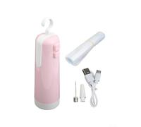 Máquina selladora al vacío maniobrable de 4 pulgadas, sellador al vacío de alimentos de mano para carne, frutas, verduras, cosméticos, cuerpo de abdominales alimentado por USB, 17 cm, blanco (rosa)