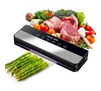 Máquina selladora al vacío,Potente sistema de conservación de alimentos compacto 5 en 1 de precisión de 90 kPa,30 bolsa de vacío, modos seco y húmedo Negro