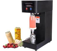 Máquina selladora automática de latas, Máquina selladora de vasos semiautomática, Máquina de costura con altura ajustable de 5,5" a 8,3", Para sellar botellas de plástico, vidrio y hojalata Black