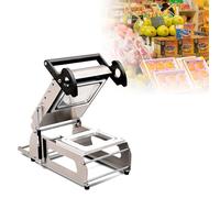 Máquina Selladora de Bandejas de Acero Inoxidable, Sellado Térmico por Presión Manual para Envases de Alimentos, Ancho de Rollo de Película 180mm para Cajas con Carne, Pescado