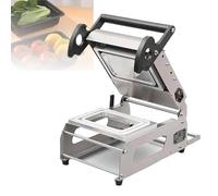 Máquina selladora de bandejas de alimentos a presión manual, semiautomática con ajuste de temperatura para llevar, restaurante y embalaje de alimentos, sellador de contenedores de 200 x 140 mm