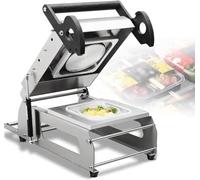 Máquina Selladora de Bandejas Manual Comercial, Máquina de Envasado de Alimentos a Presión Manual, Sellado Térmico Semiautomático para Contenedores de Carne, Pescado, Verduras