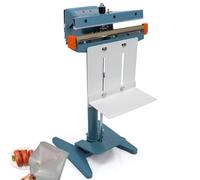 Máquina selladora de calor, sellador de impulso de pedal de pie, temperatura ajustable, calefacción de doble cara para bolsas de PVC, celofán, aluminio, uso comercial