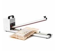 Máquina selladora de impulsos, máquina de sellado térmico manual de 800 W con 8 temperaturas ajustables, ancho de sellado de 0,03 cm y 60 cm de longitud para almacenamiento de alimentos de plástico