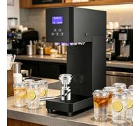 Máquina selladora de latas comercial, sellador de tazas ajustable para bebidas, sella latas en 4-6 segundos con contador LED, perfecta para cafeterías y barras de jugo