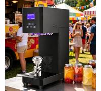 Máquina selladora de latas de bebidas con contador LED, altura ajustable, pantalla inteligente, parada de emergencia para un fácil sellado en cafeterías, restaurantes y tiendas de bebidas