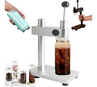 Máquina Selladora De Latas,Selladora Con Escala,Altura Ajustable,Material De Aluminio,Prensa Manual,Para Tapas De Botellas Con Diámetro Interior De 51Mm/Diámetro Exterior De 55Mm,Tipo Prensa F