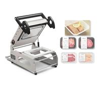 Máquina selladora manual de bandejas de alimentos, sellador a presión manual comercial para cajas de comida para llevar, contenedor para alimentos cocinados de carne, 7-8 veces/min, cuenco redondo de